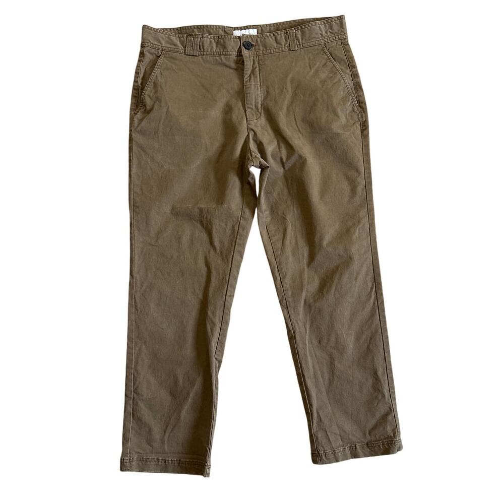 I Love Ugly Japanese Cropped Silm Kobe Pants Brown Cotton Size XL X-Large